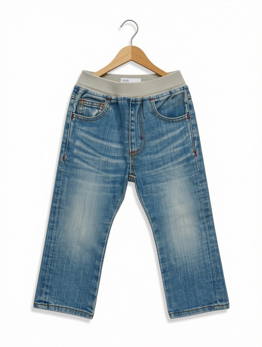 Boys' Preloved Light Wash Soft-Waist Jeans (Size 6-7Y)