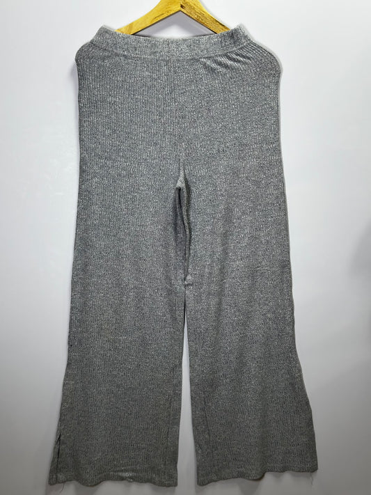 Preloved Women's SO Light Grey Heather Ribbed Wide-Leg Lounge Pants