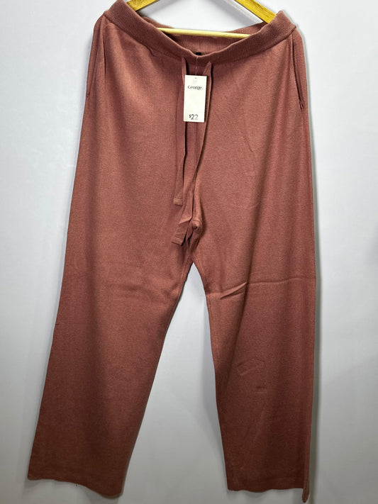 Preloved Women's George Dusty Rose Pink Ribbed Sweater Pants