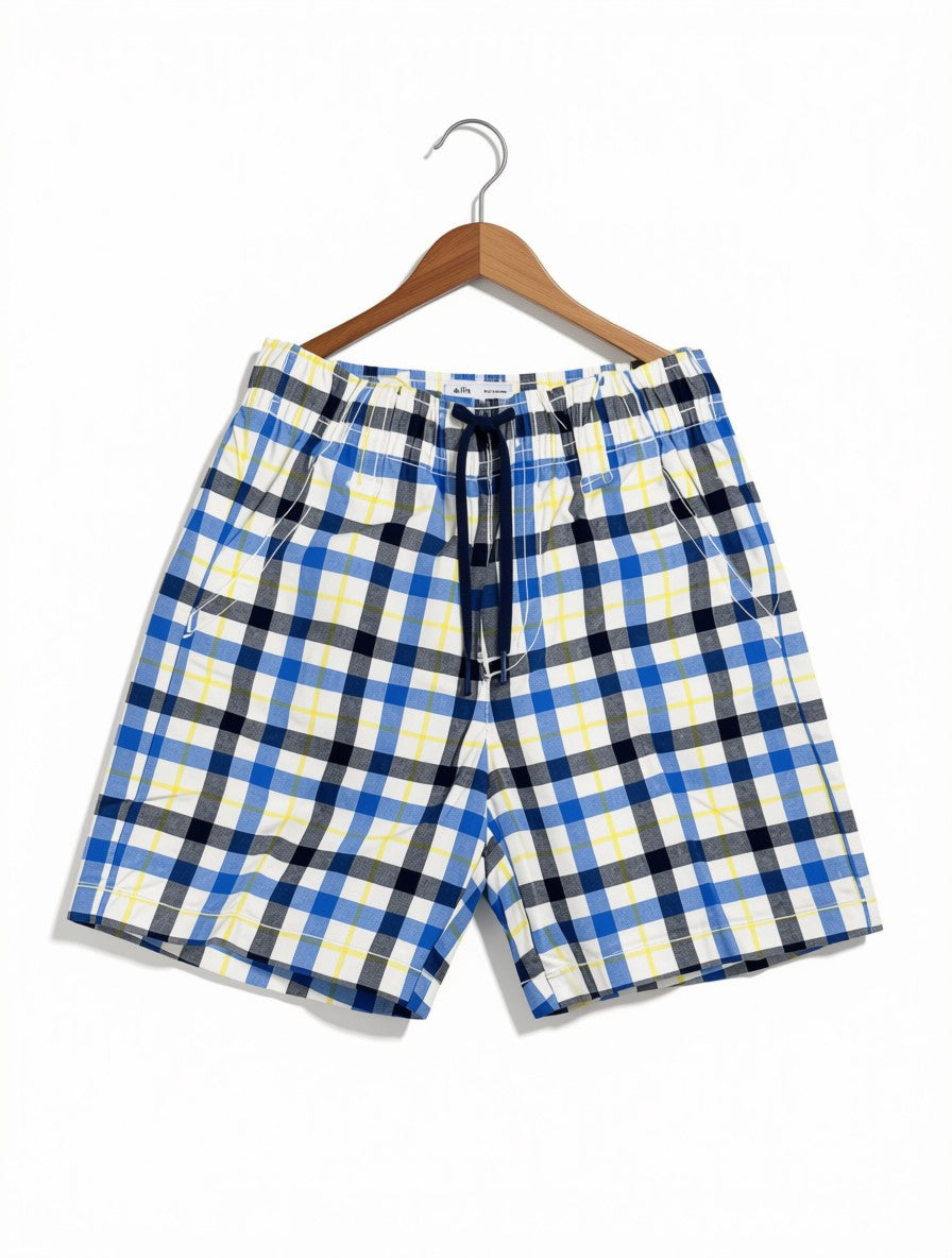 Boys Preloved Blue Checkered Shorts (Size 4-5Y)