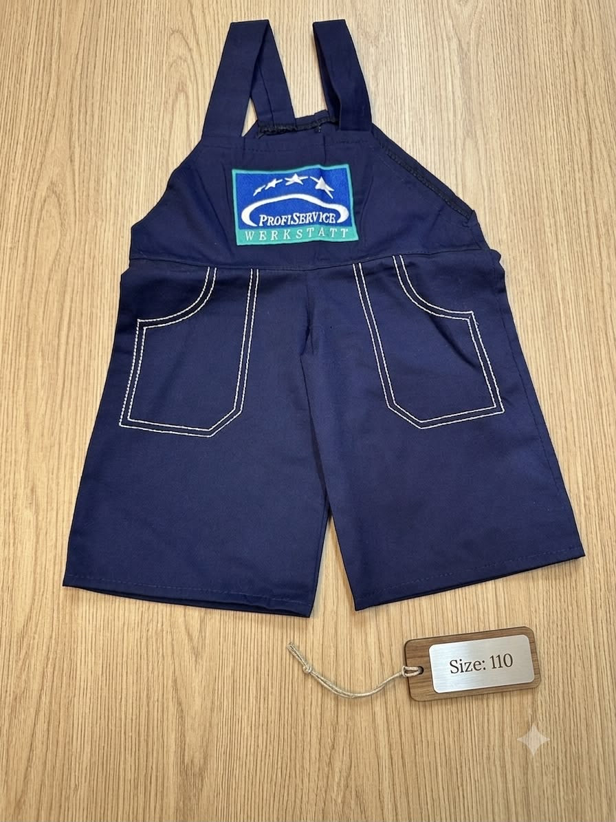 Preloved Kids ProfiService Werkstatt Utility Overalls Shorts – Navy Blue (Size 110)