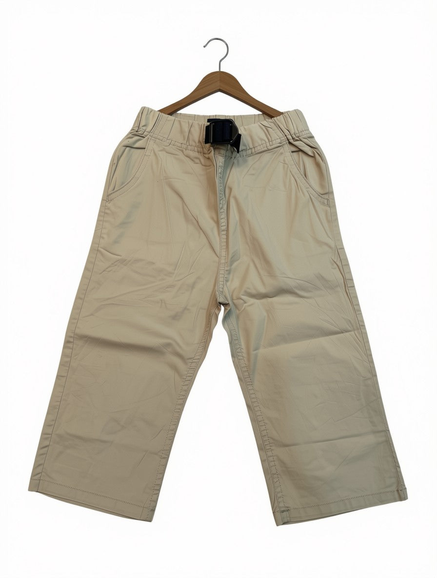Boys' Preloved Khaki Utility Wide-Leg Webbed Belt Pants (Size 6-7Y)