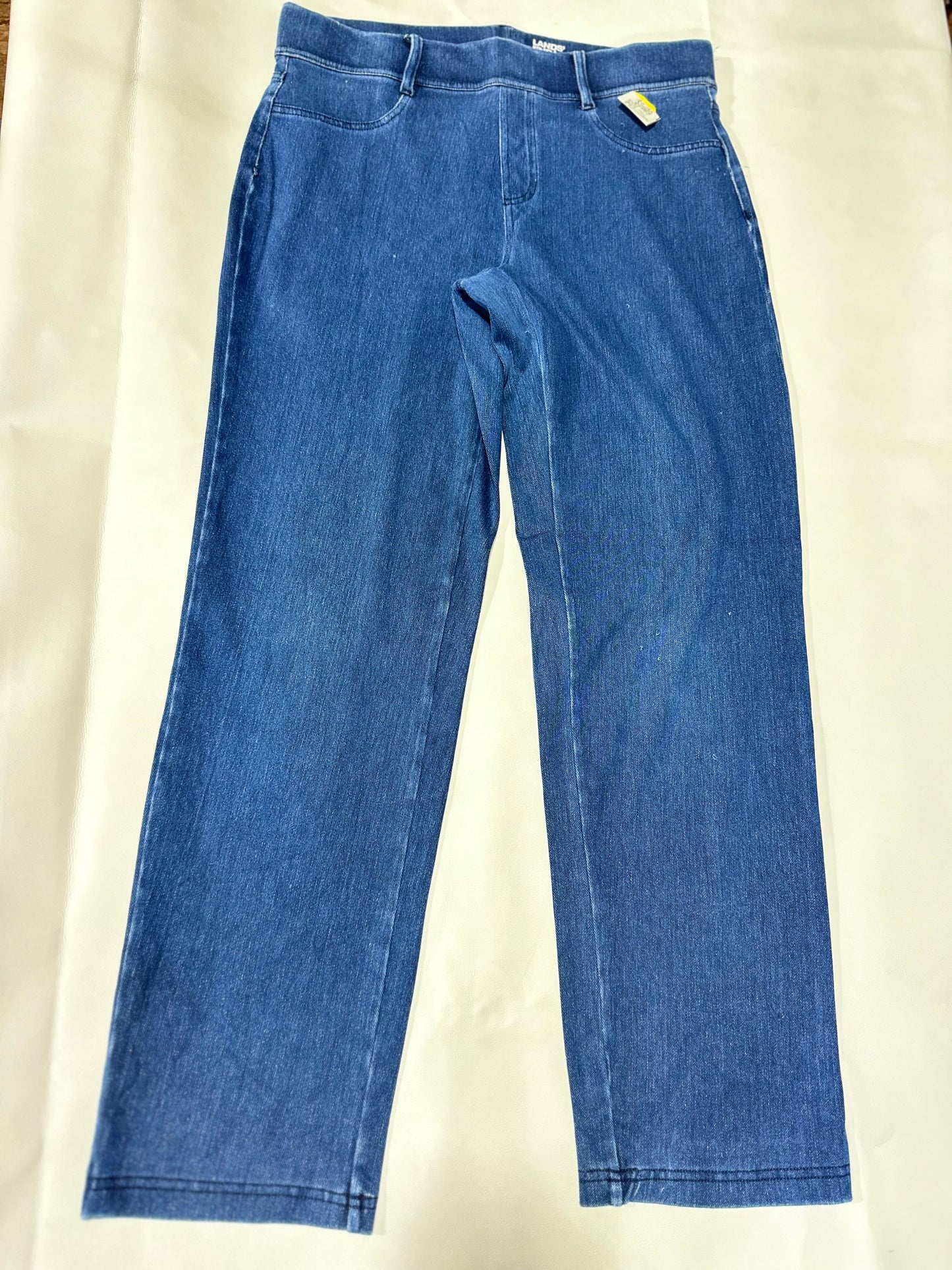Lands' End Blue Stretch Straight Leg Pull-On Denim Jeggings