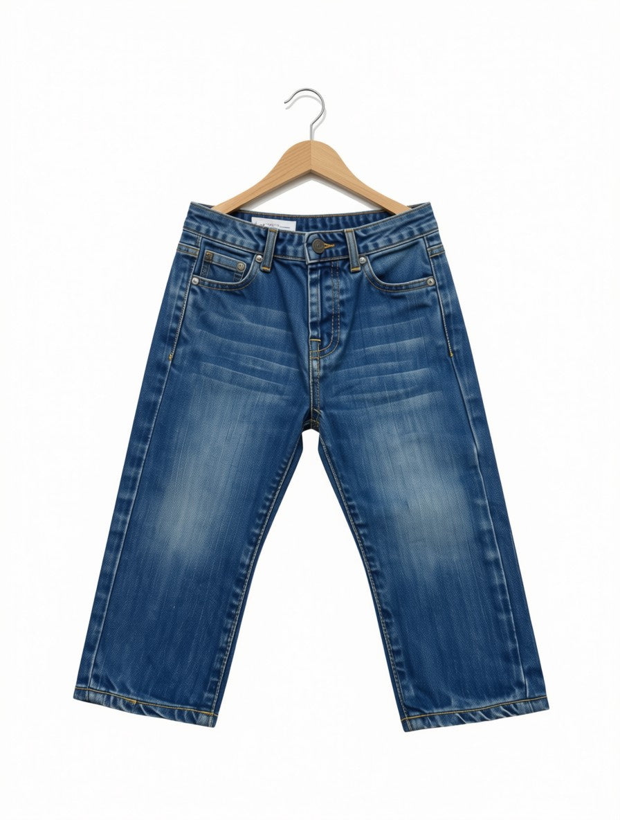 Boys' Preloved Classic Medium Wash Straight Jeans (Size 4-5Y)