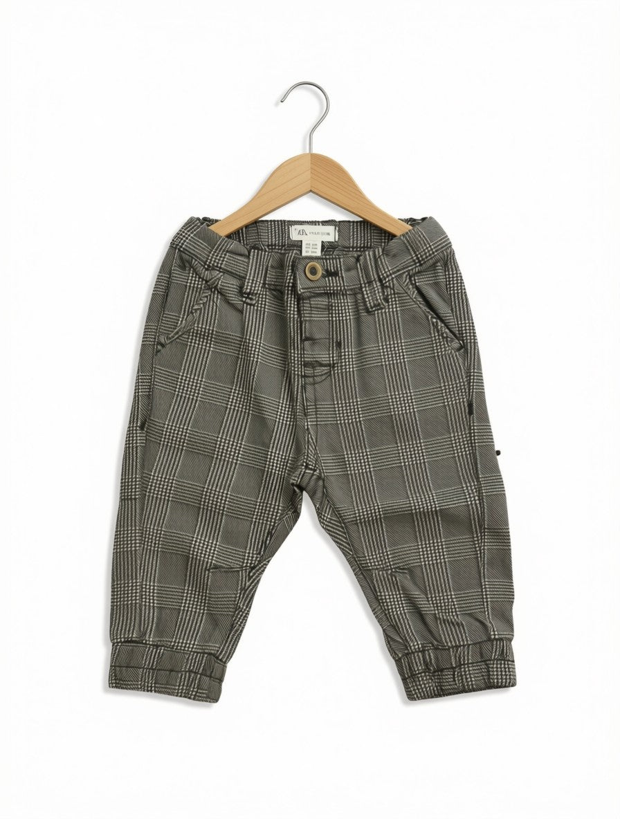 Boys' Preloved Zara Plaid Jogger Pants (Size 2-3Y)