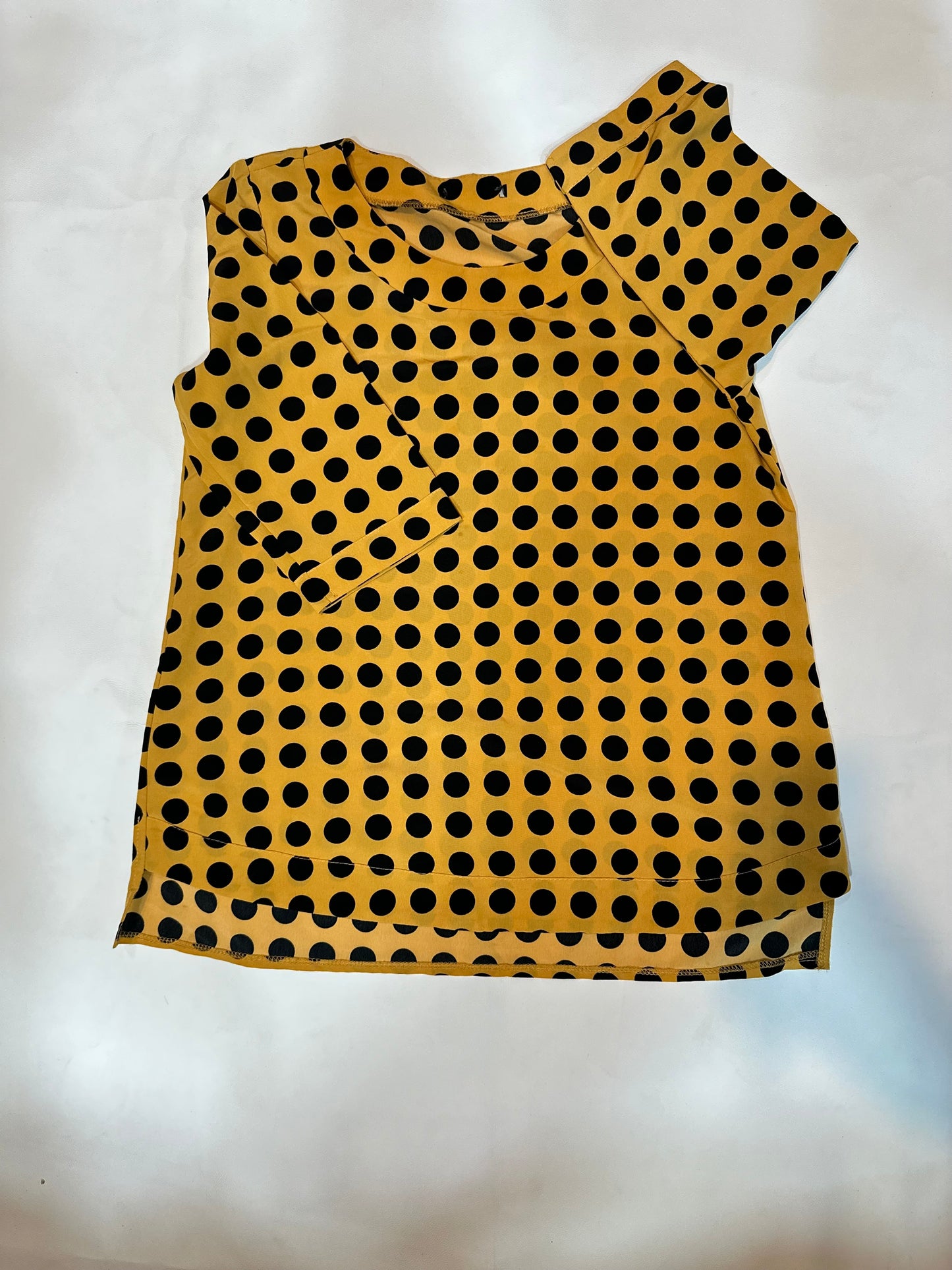 Ladies' Preloved Mustard Yellow Polka Dot Chiffon Blouse
