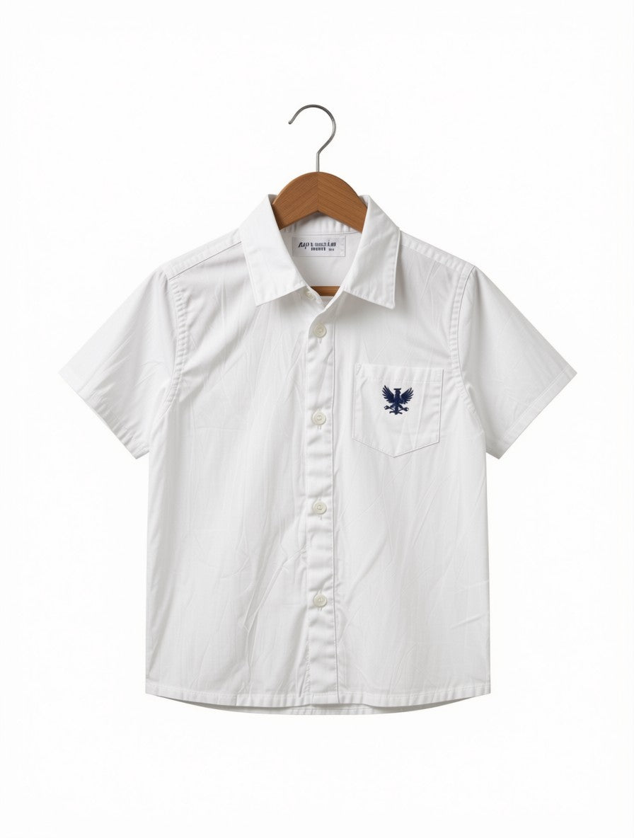 Boys Preloved White Embroidered Shirt (Size 5-6Y)