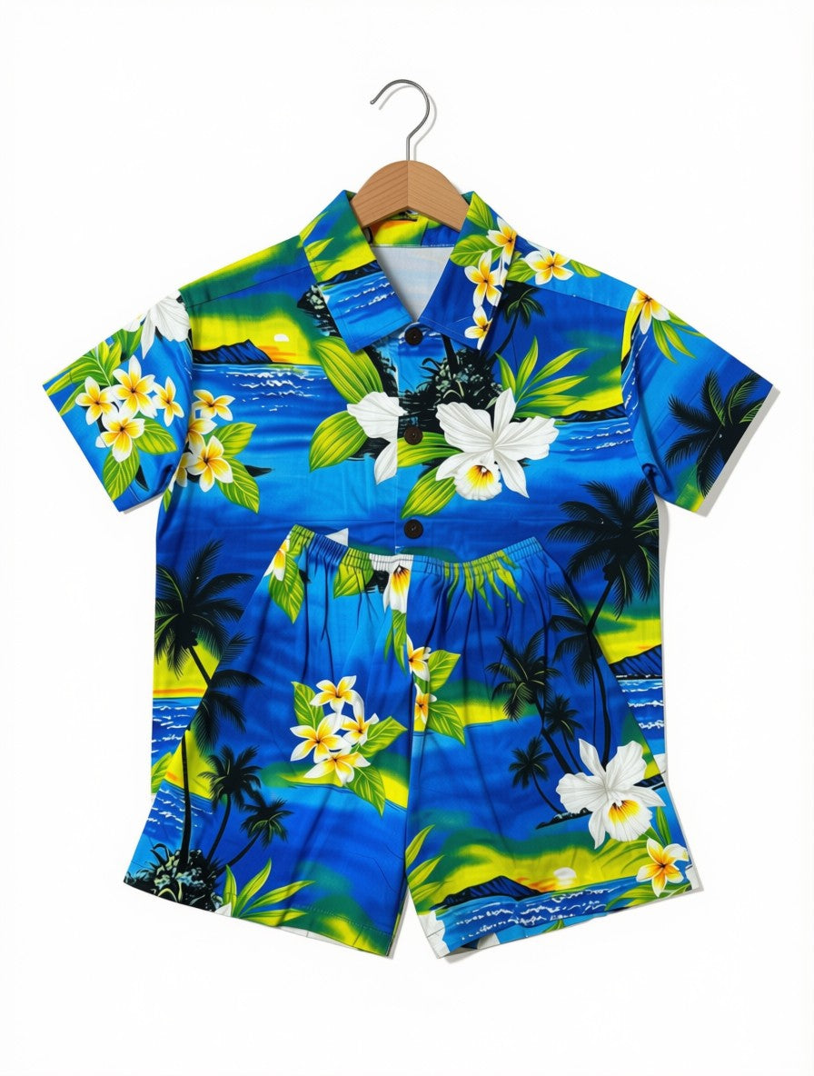 Boys Preloved Hawaiian Co-ord Set (Size 4-5Y)