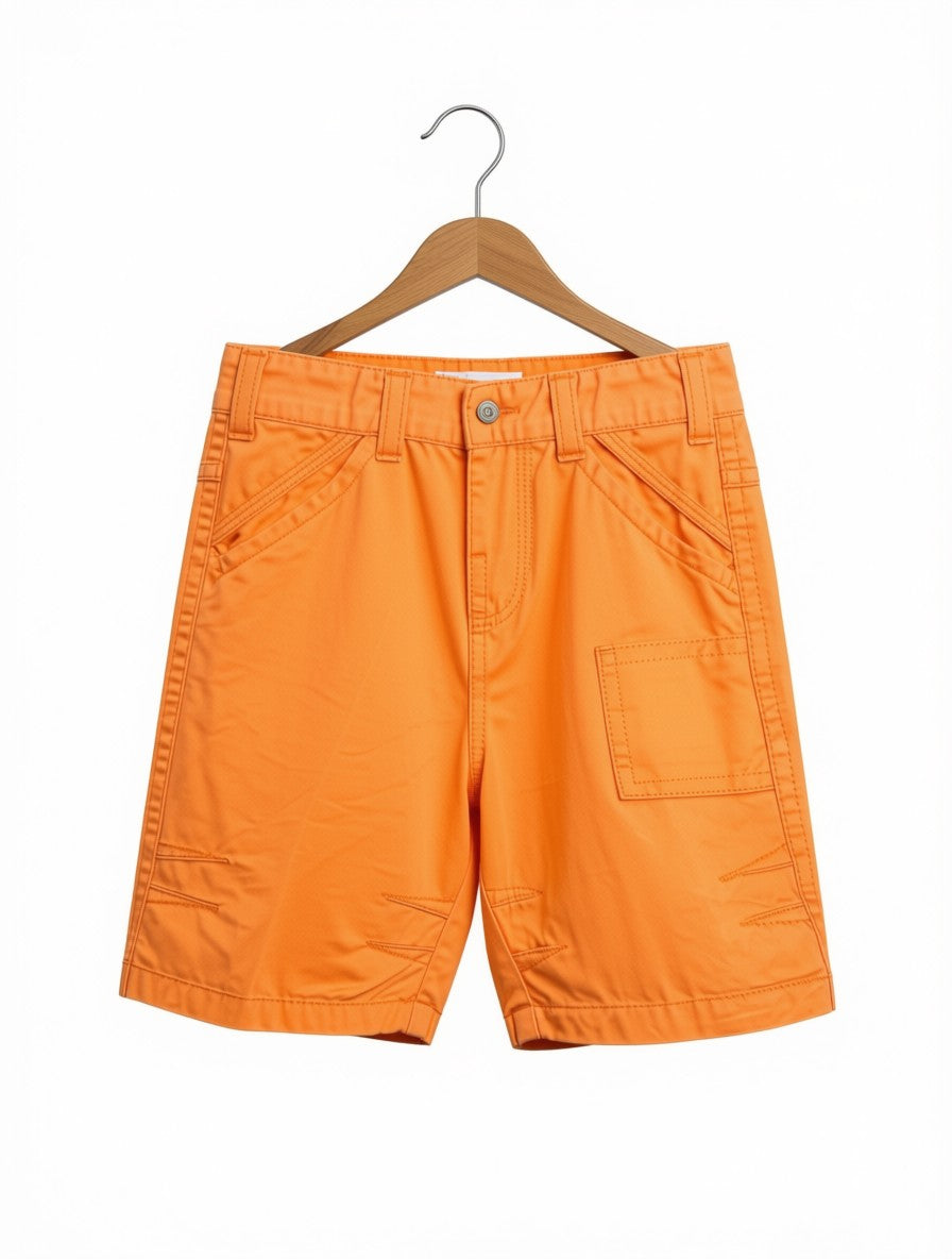 Boys Preloved Orange Casual Utility Shorts (Size 5-6Y)