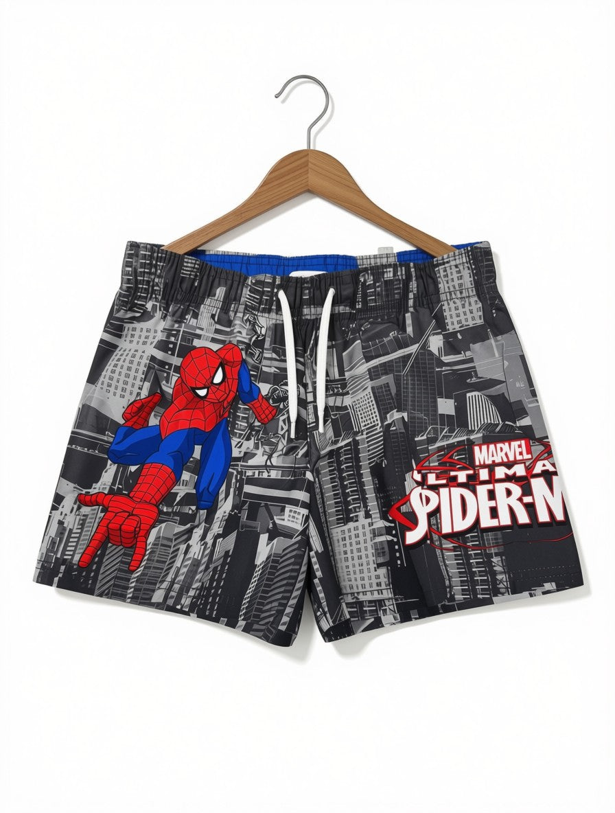 Boys Preloved Marvel Ultimate Spider-Man Graphic Swim Trunks (Size 2-3Y)