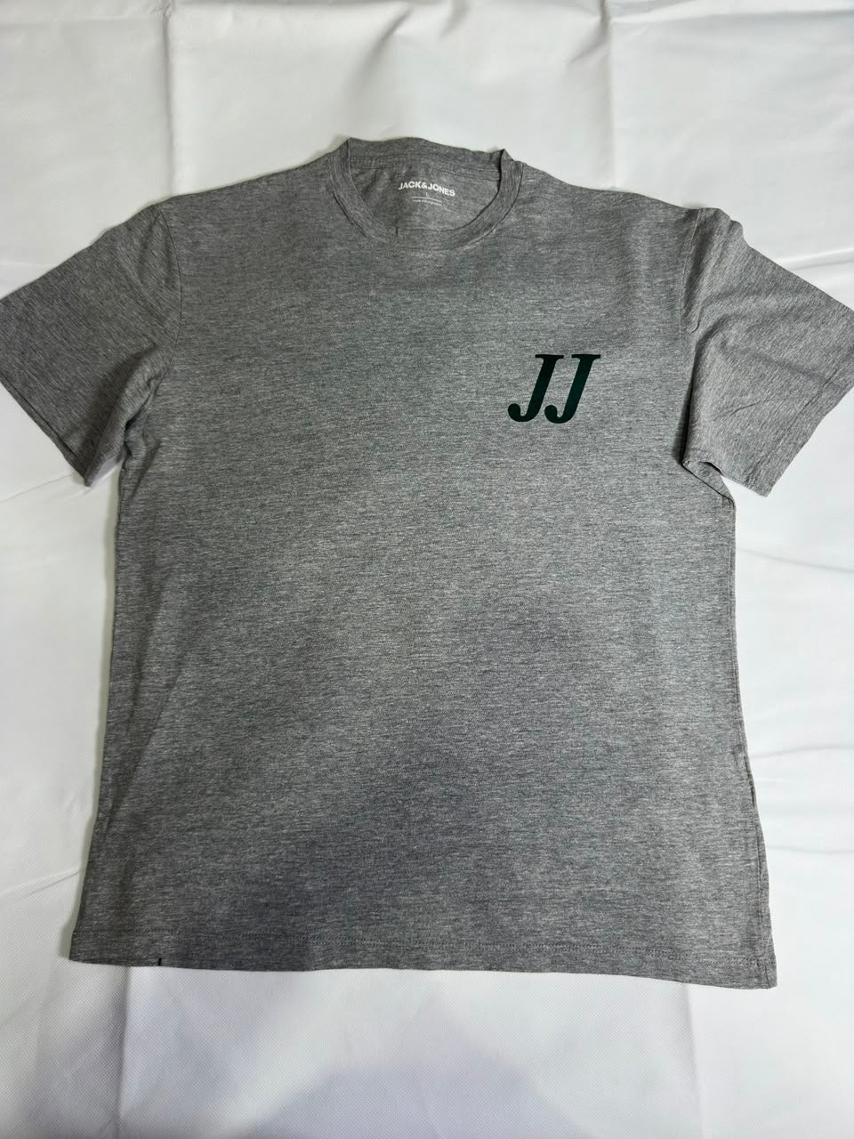 Preloved Jack & Jones Heather Grey "JJ" Monogram Chest Logo T-Shirt
