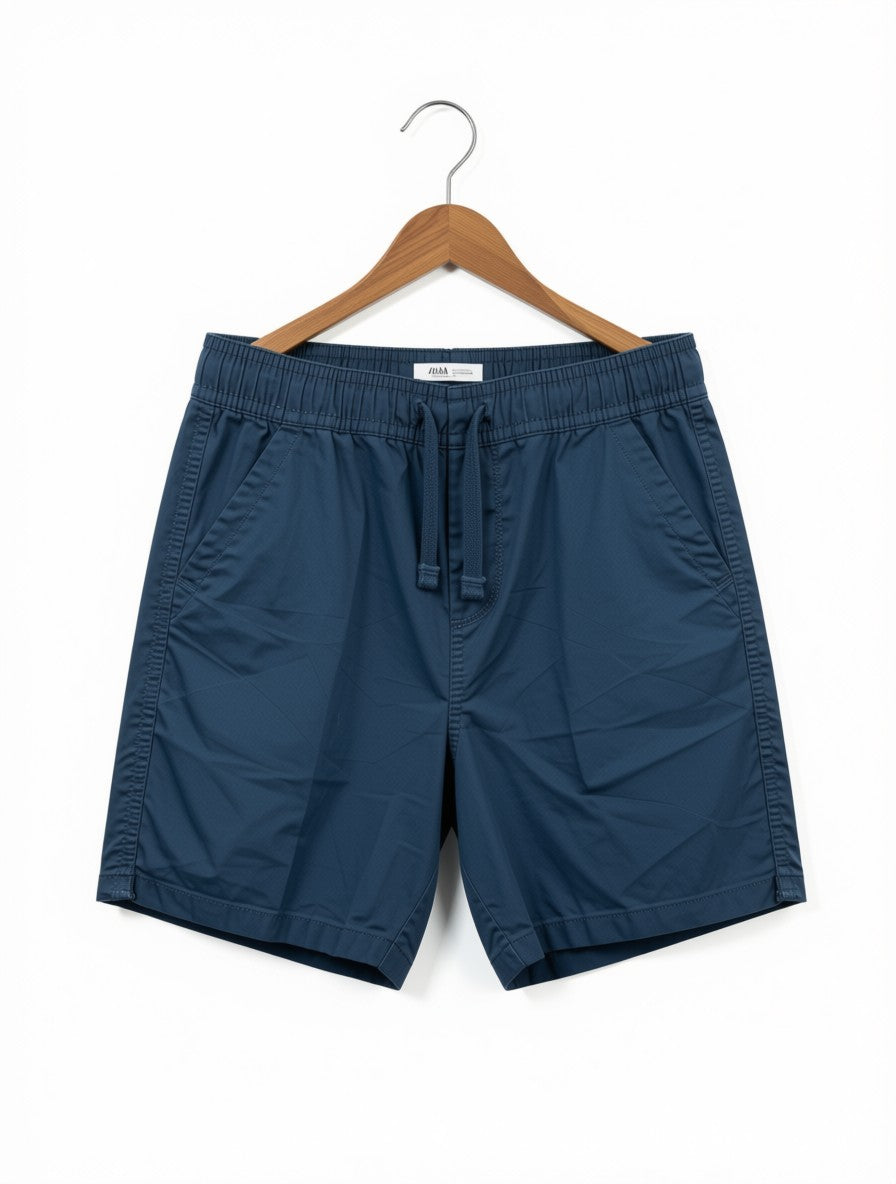 Boys Preloved Blue Zara Casual Drawstring Shorts (Size 4-5Y)
