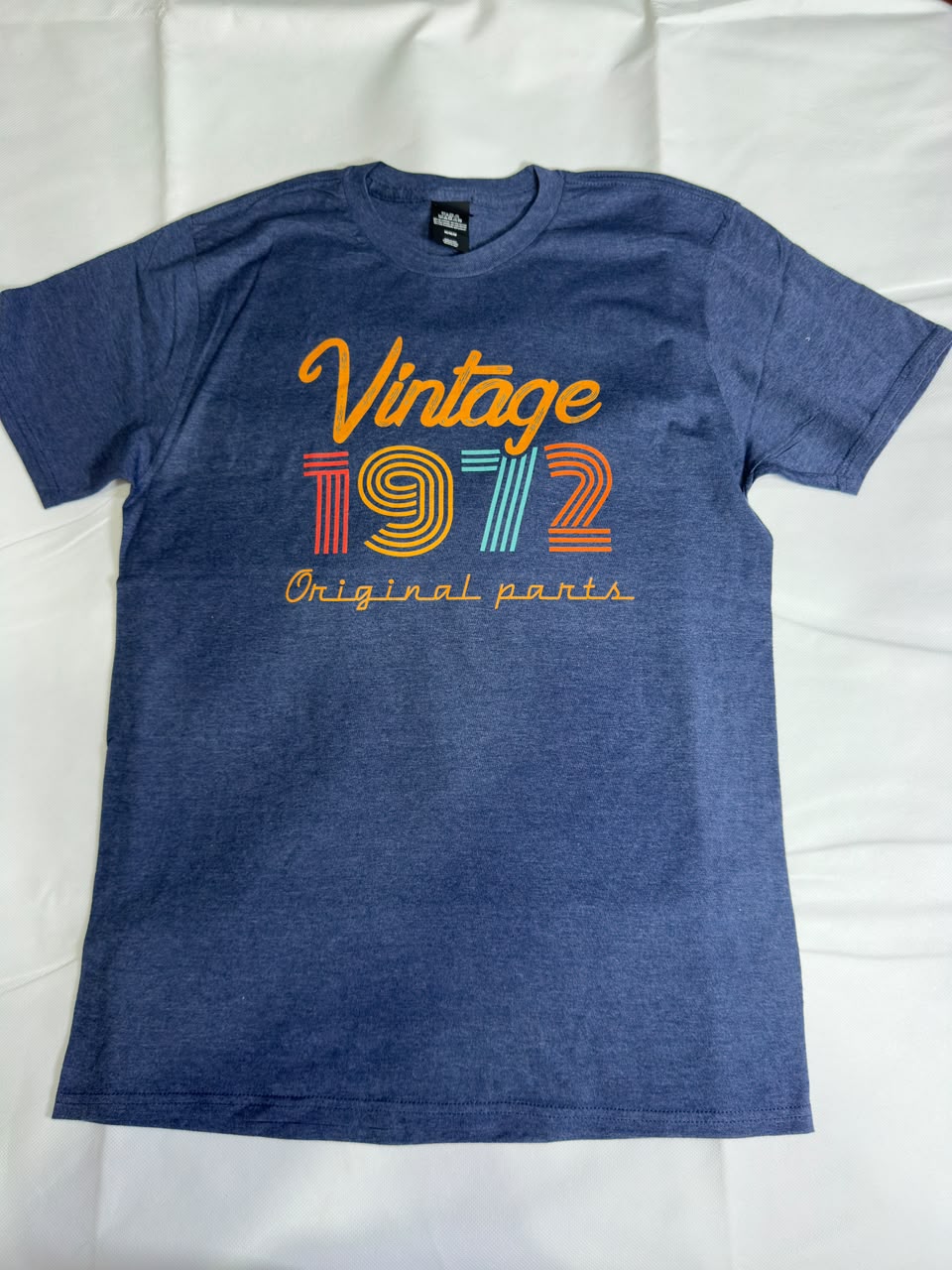 Preloved Heather Denim Blue Retro Graphic T-Shirt