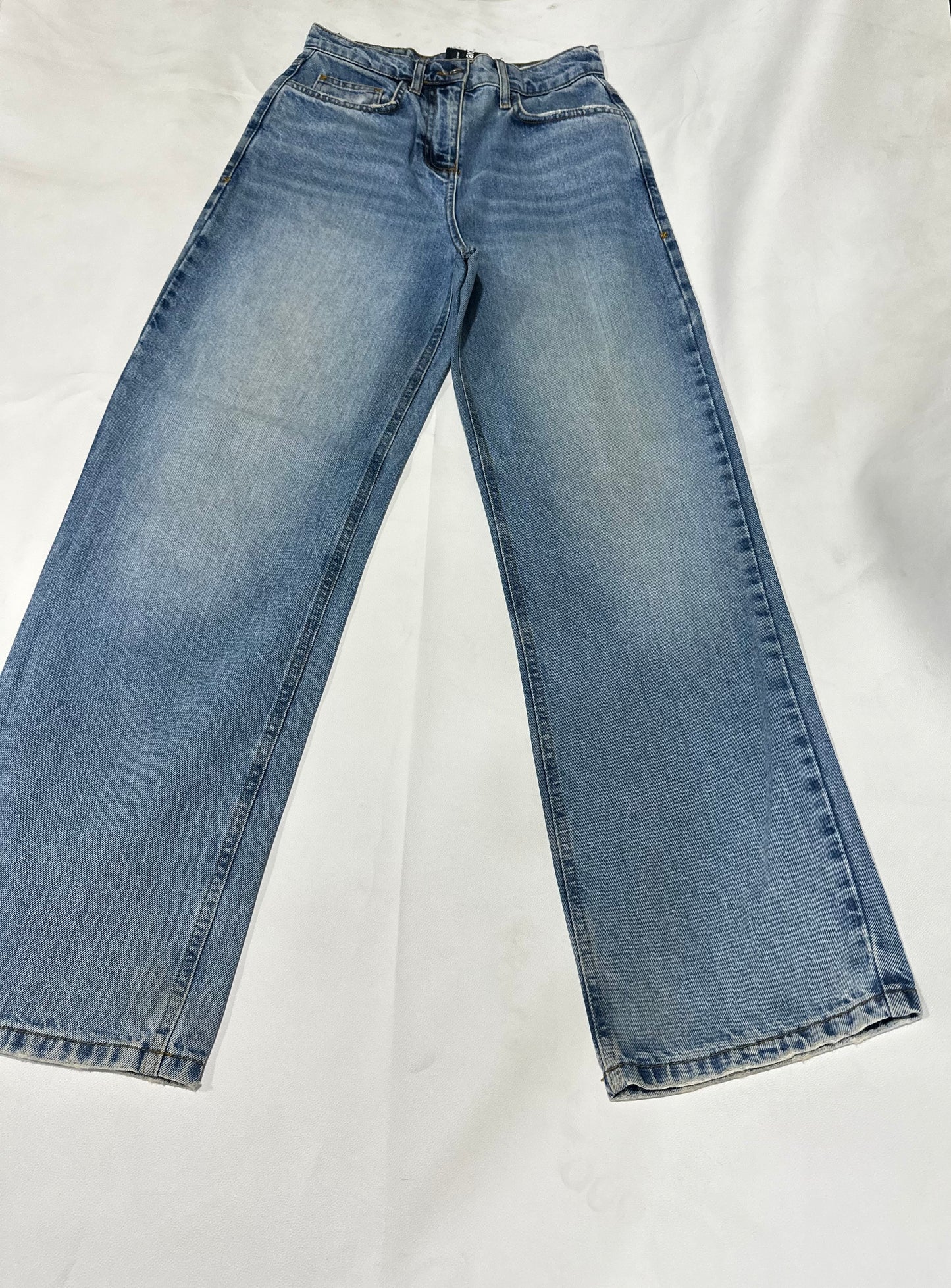 Ladies' Preloved High-Rise Wide Leg Medium Wash Denim Jeans