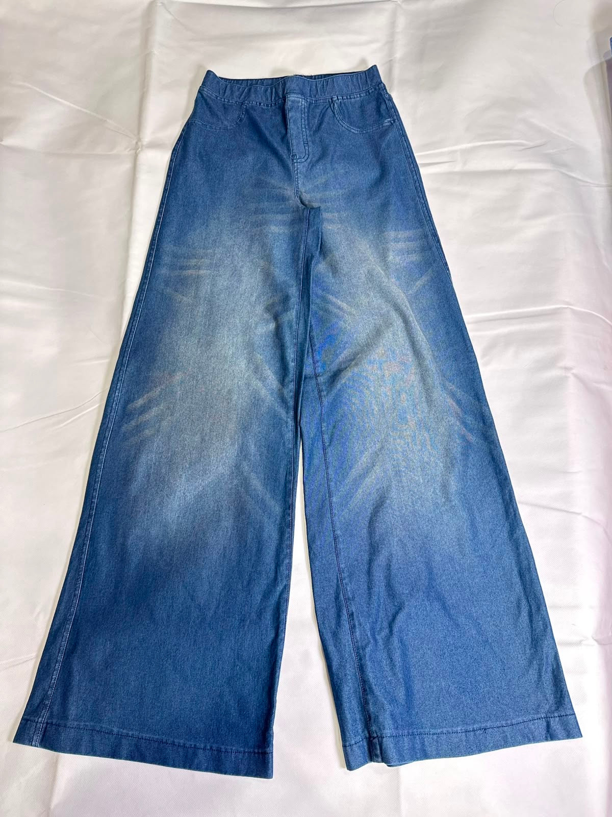 Preloved High-Waisted Wide-Leg Denim Palazzos