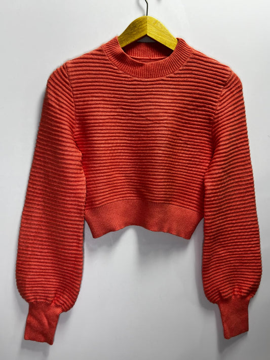 Preloved Women's Coral Pink Cropped Sweater