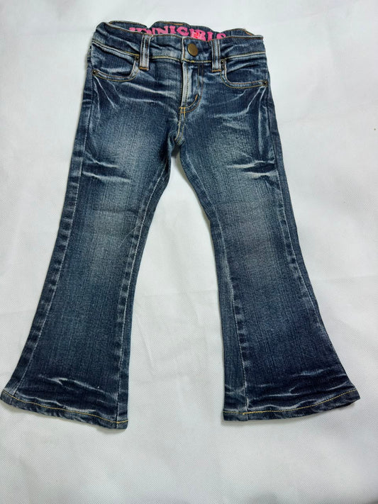 Preloved Girls Dark Wash Whiskered Bootcut Stretch Denim Jeans