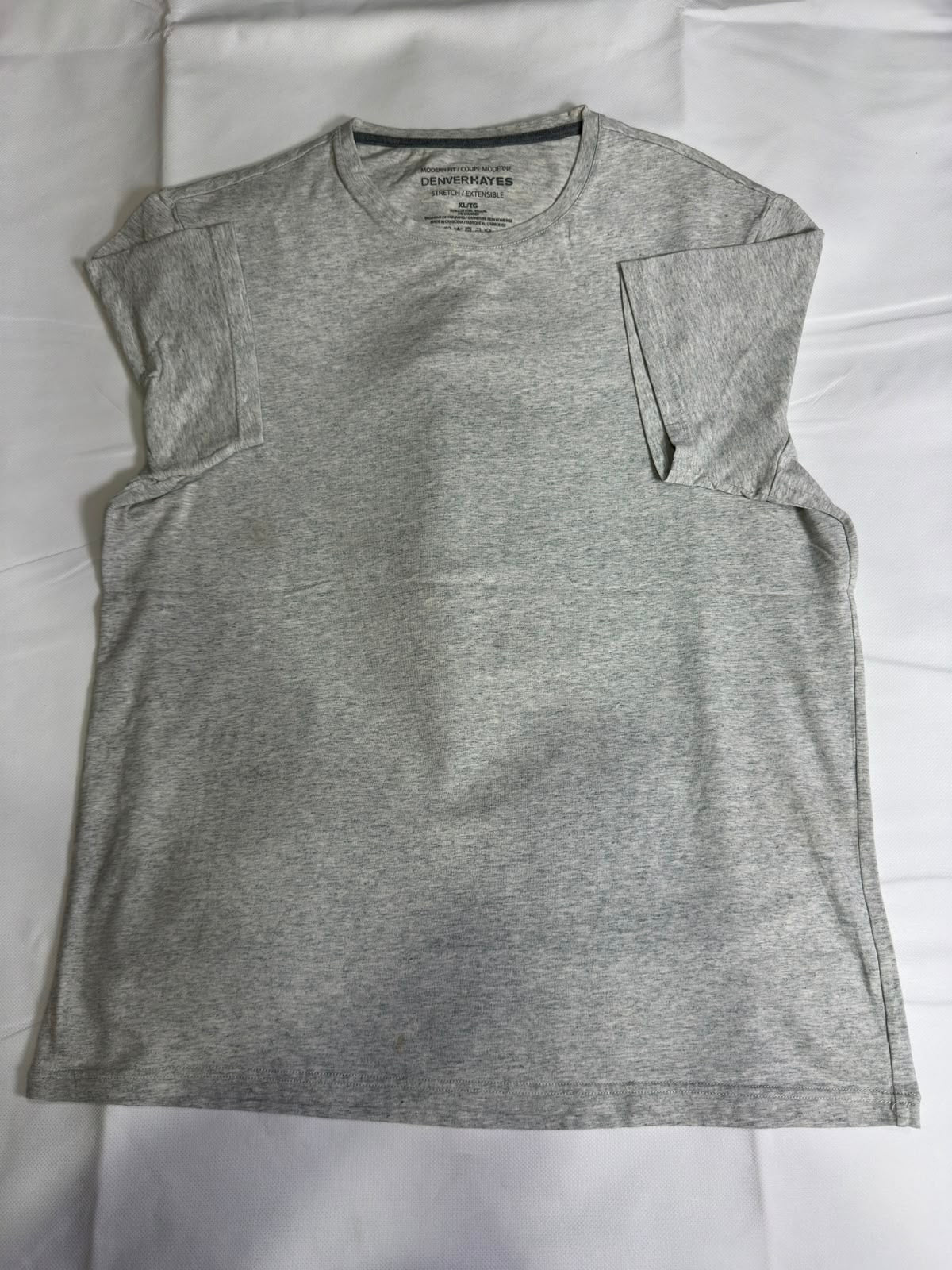 Preloved Denver Hayes Light Grey Stretch Crew Neck T-Shirt