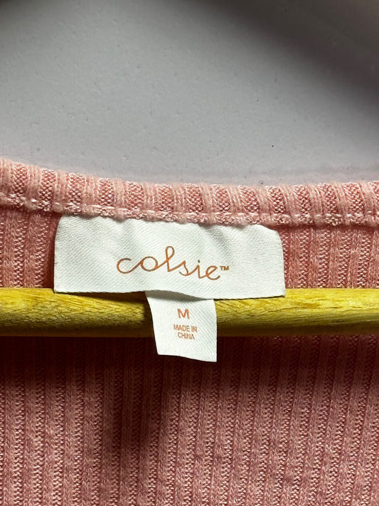 Preloved Women's Colsie Light Pink Ribbed Ballet Wrap Crop Top