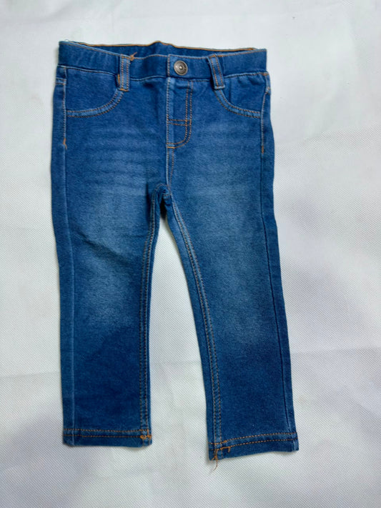 Preloved Girls Medium Wash Elastic Waist Stretch Denim Jeggings