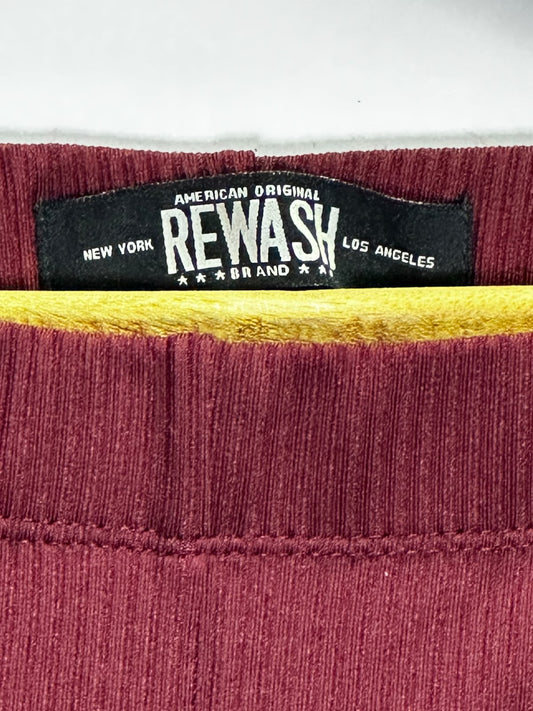 Preloved Women's Rewash Maroon Ribbed Flare Knit Pants