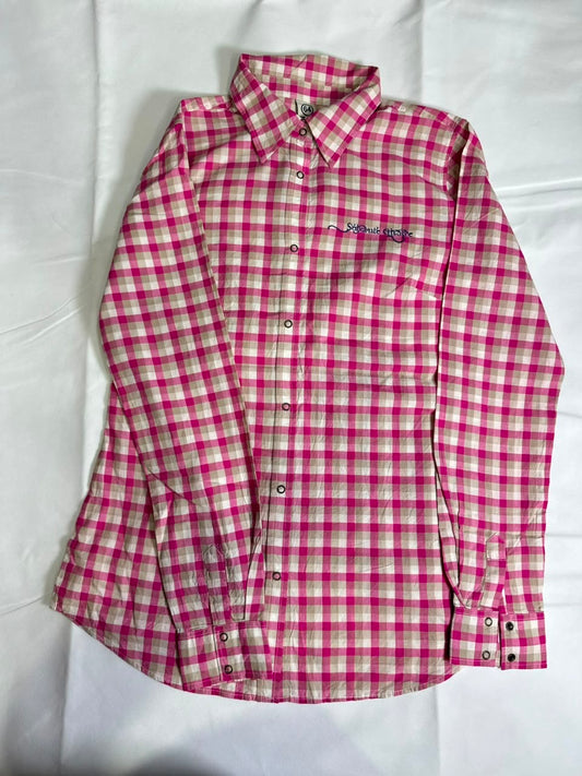 Preloved Soixante Quatre Pink Gingham Snap-Button Long Sleeve Shirt