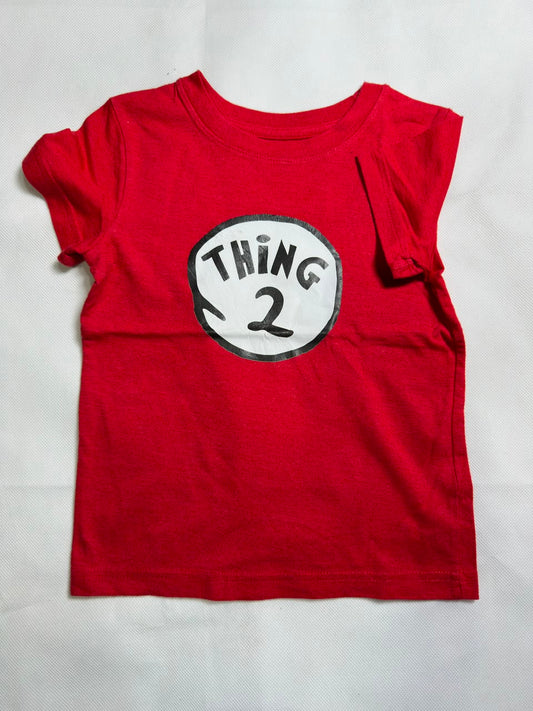 Preloved Dr. Seuss "Thing 2" Vibrant Red Graphic Short Sleeve T-Shirt