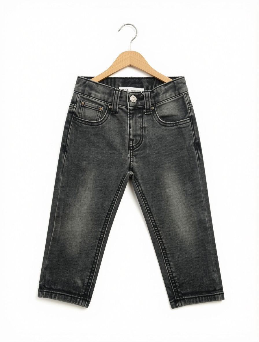 Boys' Preloved Zara Faded Charcoal Slim Jeans (Size 4-5Y)