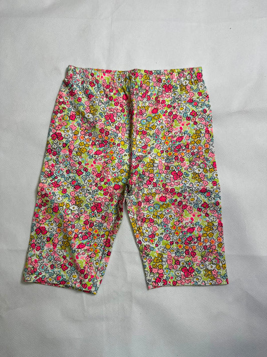 Preloved Girls Bright Neon Floral Ditsy All-Over Print Stretch Leggings