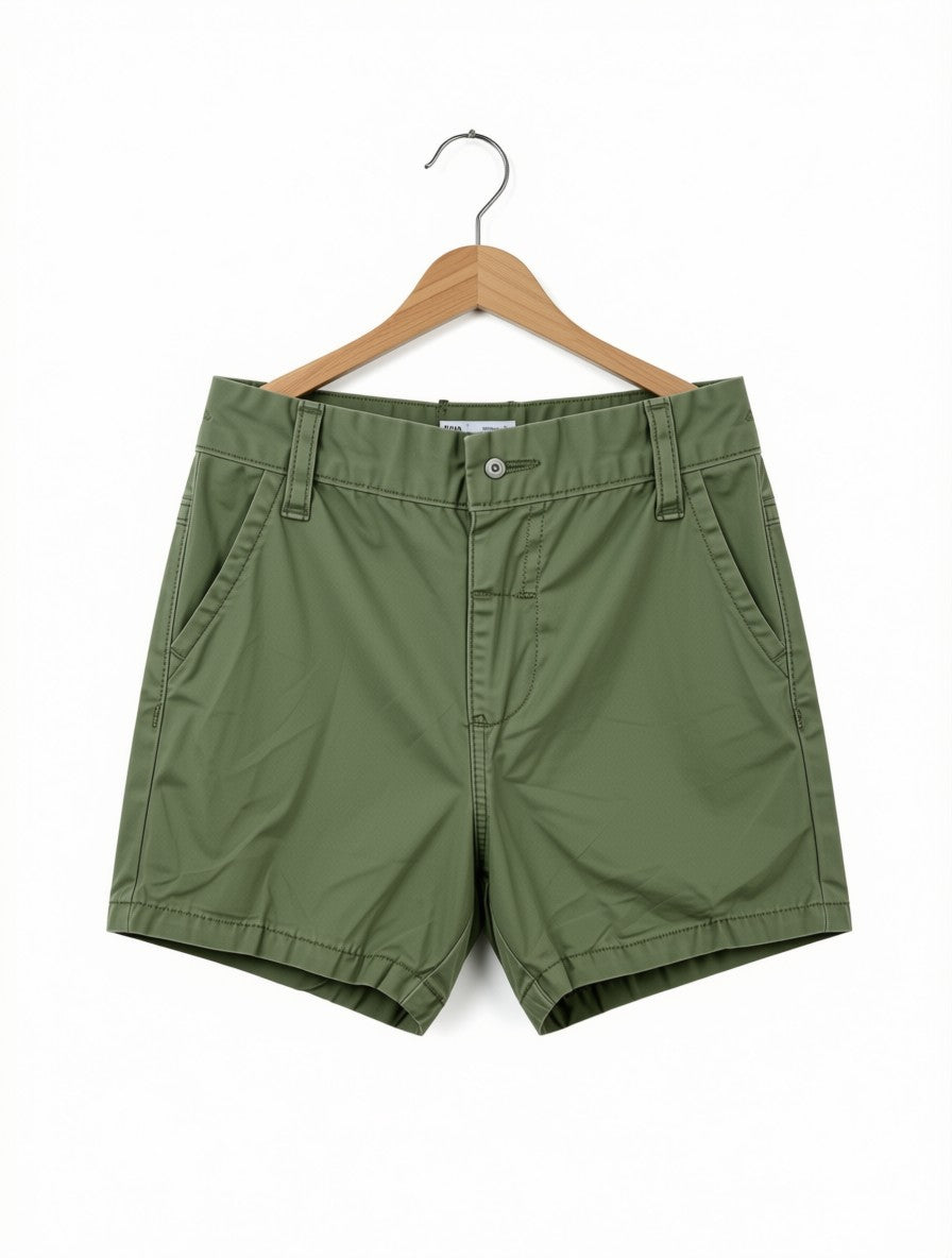 Boys Preloved Olive Green Chino Shorts (Size 4-5Y)
