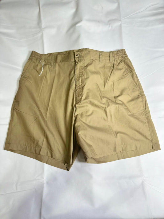 Men's Preloved Beige Khaki Elastic-Side Cotton Chino Shorts