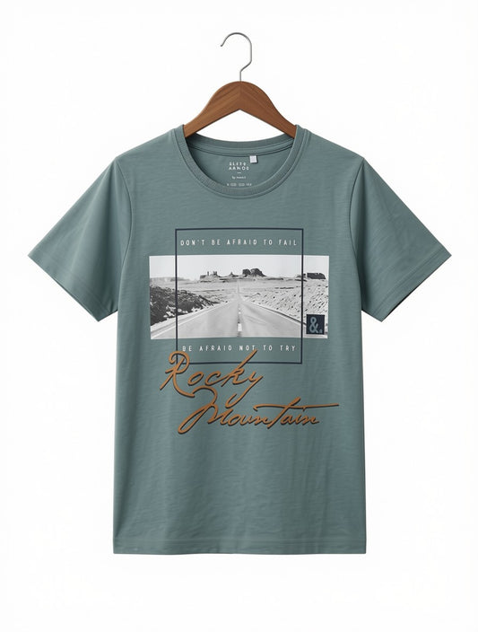 Preloved Kids "Rocky Mountain" Graphic T-Shirt – Sage Green (Ages 8-10)