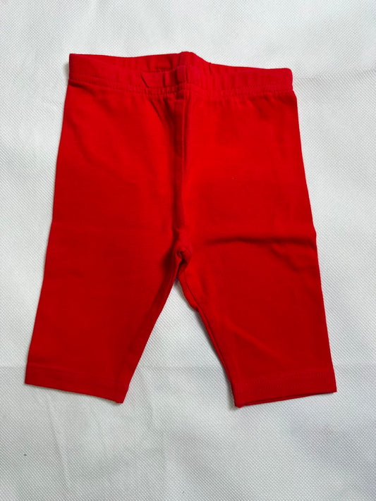 Preloved Baby Girls Solid Bright Red Elastic Waist Stretch Leggings