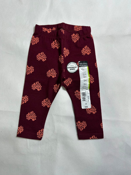 NWT Okie Dokie Baby Girls  All-Over Print Tough Cotton Stretch Leggings