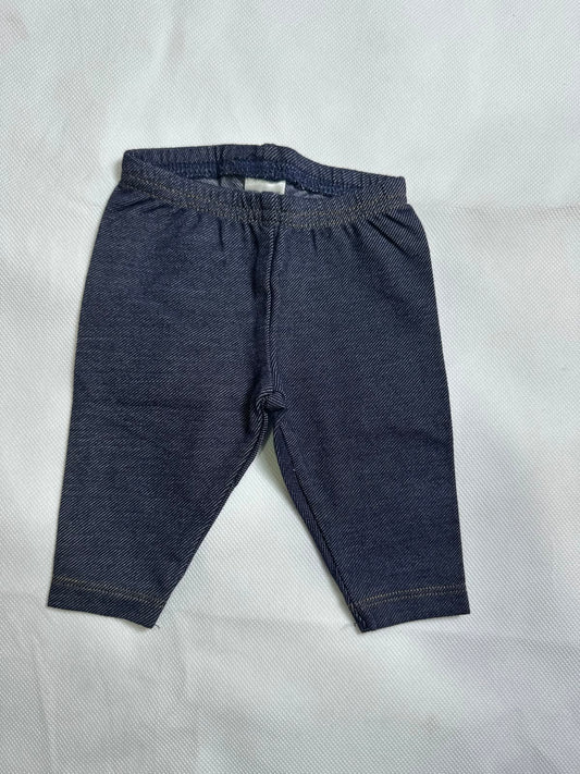 Preloved Baby Girls Dark Wash Denim-Look Elastic Waist Stretch Jeggings