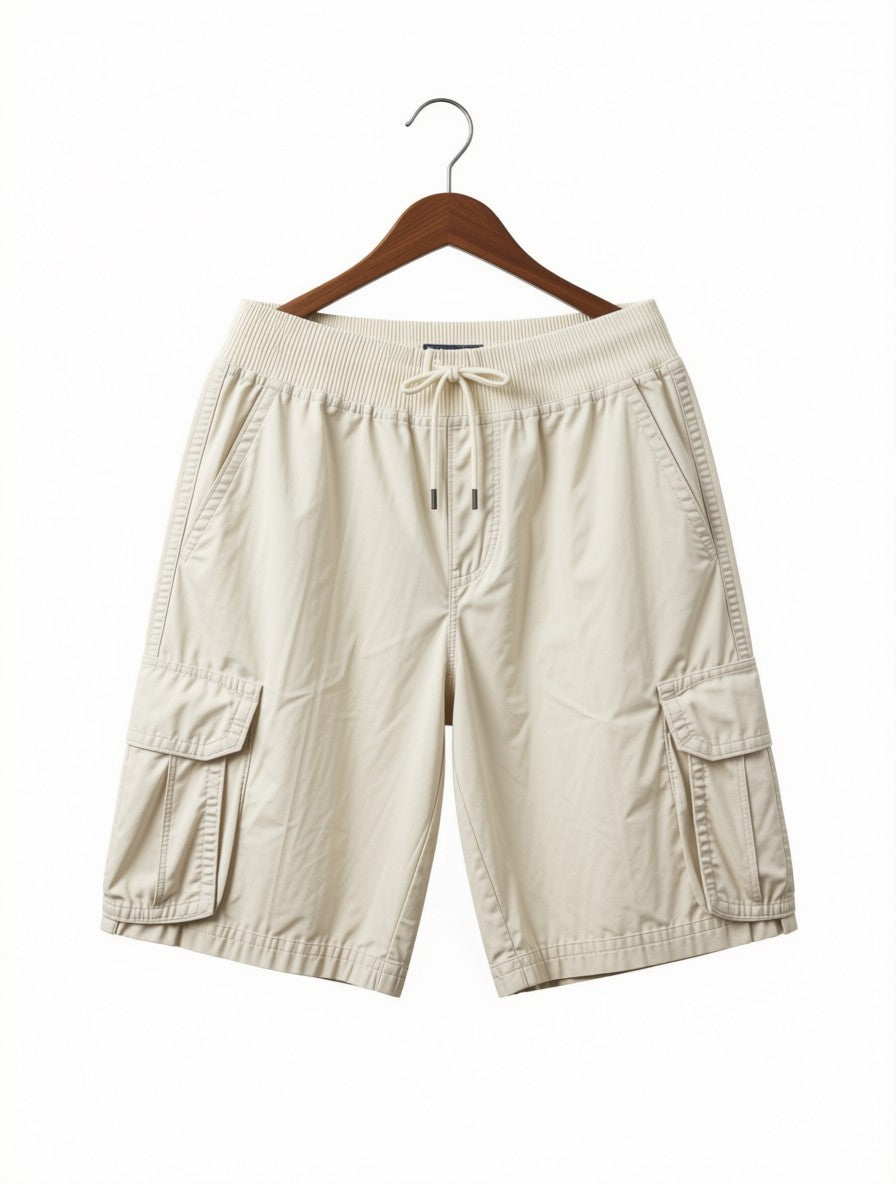 Boys Preloved Cream Casual Cargo Shorts (Size 6-7Y)