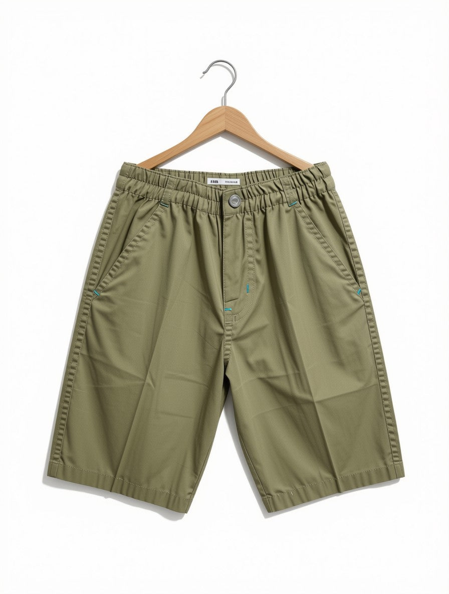 Boys Preloved F&F Khaki Smart Casual Chino Shorts (Size 7-8 Years)