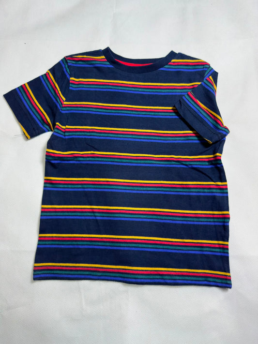 Preloved Dark Navy Multi-Color Horizontal Stripe Short Sleeve T-Shirt