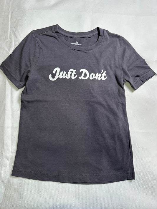 Preloved Anko Girls Charcoal Grey "Just Don't" Slogan Graphic T-Shirt