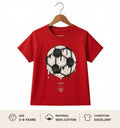 Preloved Kids Dripping Soccer Ball Graphic T-Shirt – Red 100% Cotton (Ages 3-6)