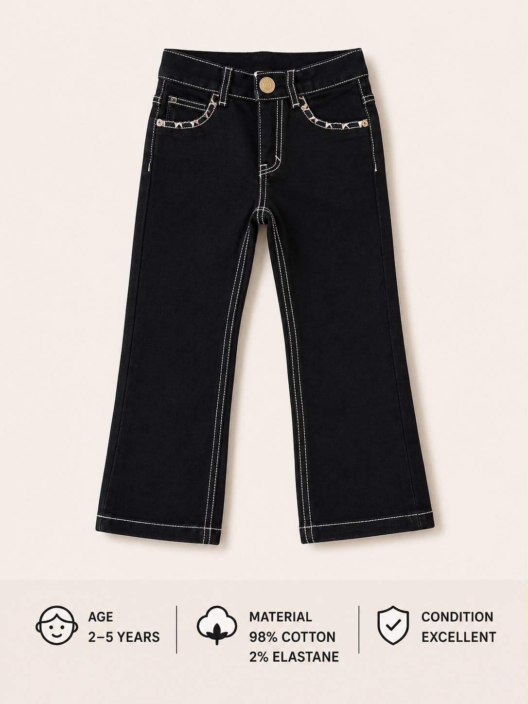Preloved Kids Black Denim Jeans