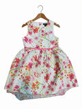 Preloved OshKosh Floral High-Low Party Dress – Bright Pink & Red (Size 7-8 Years)