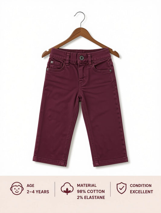 Preloved Kids Maroon Stretch Cotton Pants