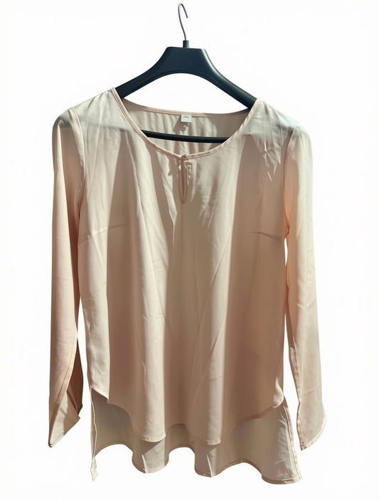 Women's Preloved Pastel Peach Keyhole High-Low Blouse