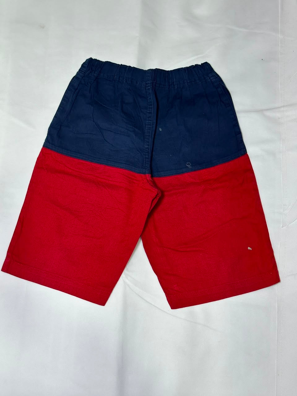 Preloved Boys Color-Block Navy & Red Elastic Waist Casual Shorts