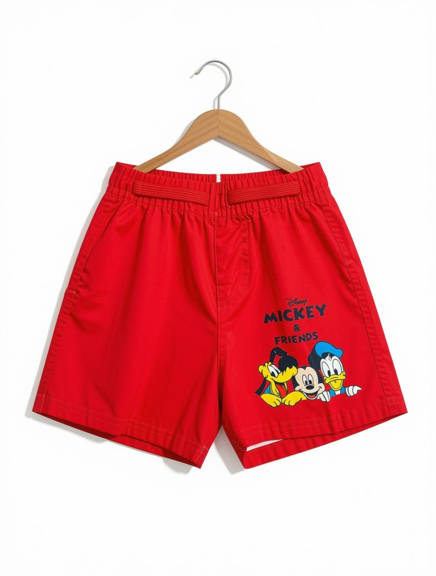 Boys Preloved Red Disney Mickey & Friends Shorts (Size 3-4Y)