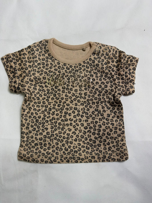Preloved Baby Girls Leopard Print Short Sleeve Graphic T-Shirt