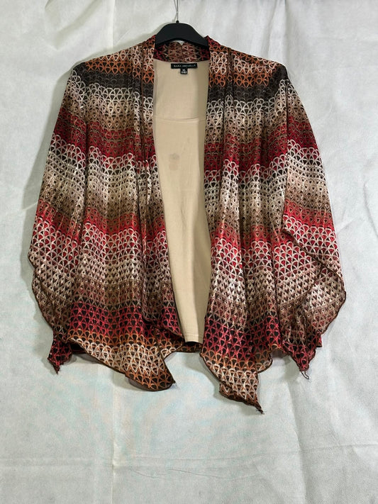 Preloved Sara Michelle 2-Piece Metallic Crochet Open-Front Cardigan & Tank Set