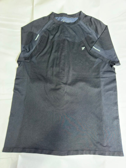 Men's Preloved Charcoal Black Seamless Mesh Athletic T-Shirt