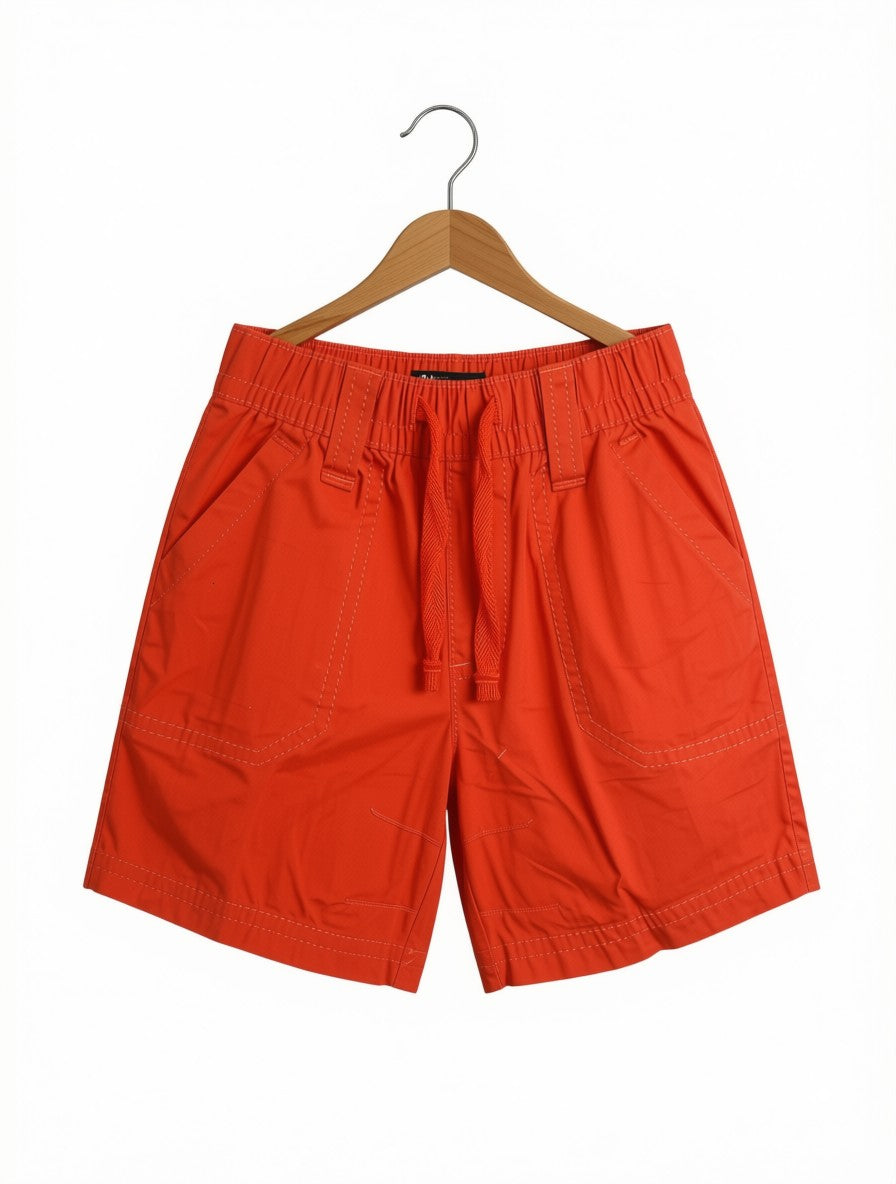 Boys Preloved Orange Contrast Stitch Shorts (Size 5-6Y)